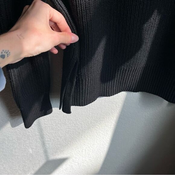 Rag & Bone Chunky Knit Crewneck Cutout Sweater Black - Picture 6 of 6